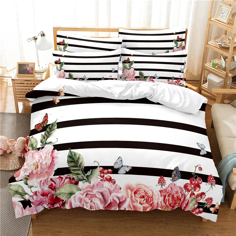 Juego de cama de flores, funda - Linen Duvet Cover reseña y precio
