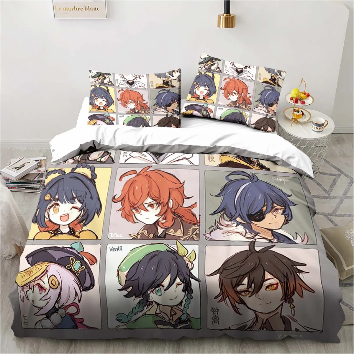 Juego de cama de dibujos anima - Linen Duvet Cover reseña y precio