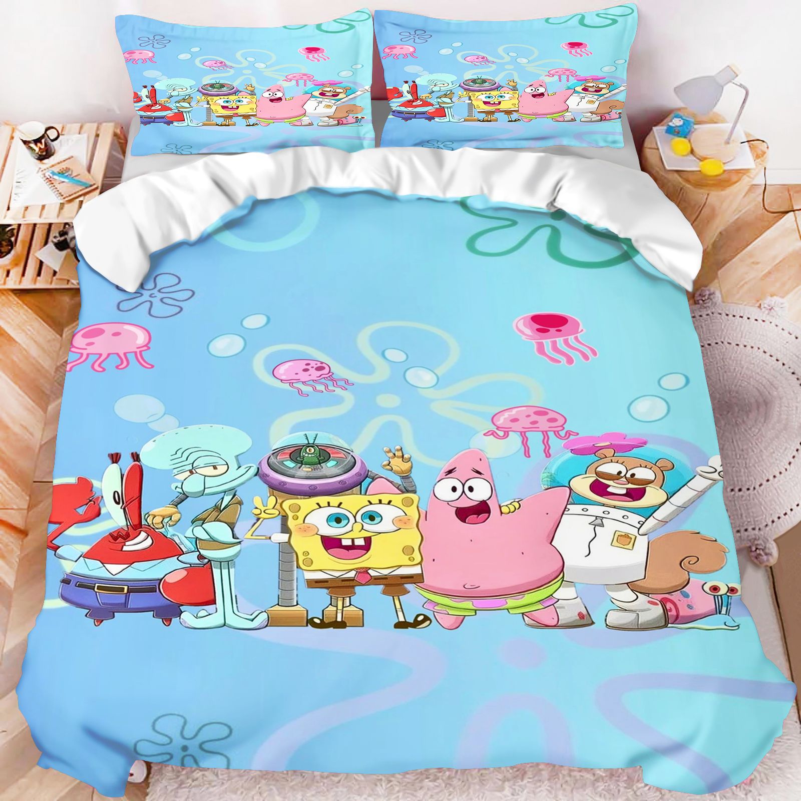 Juego de cama de Bob Esponja c - Linen Duvet Cover reseña y precio