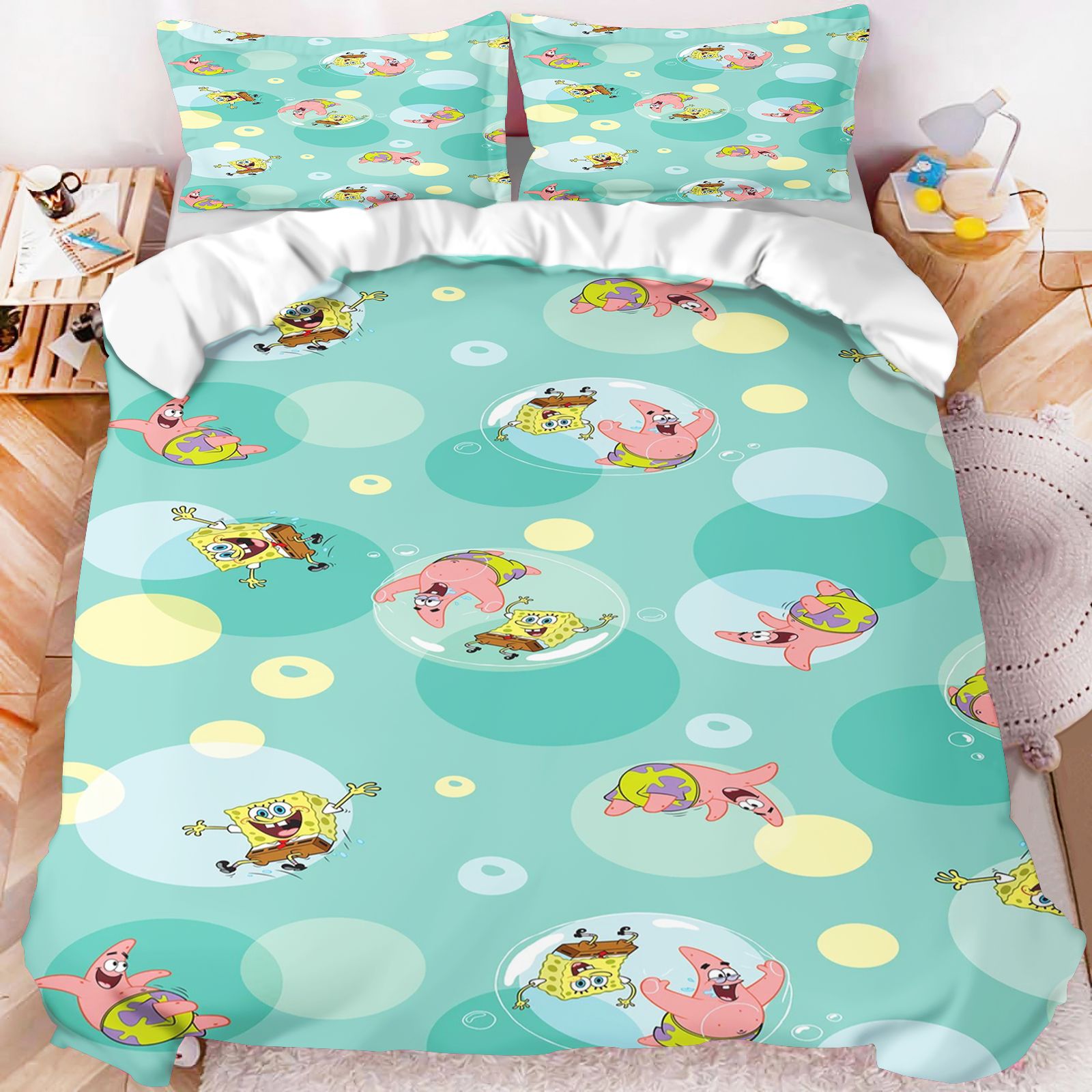 Juego de cama de Bob Esponja c - Linen Duvet Cover reseña y precio